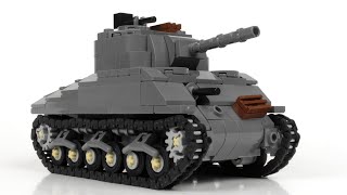 Lego Sherman Tank tutorial  from The Battle of The Bulge [upl. by Esadnac]