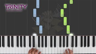 Allegretto  TRINITY Piano Initial Grade 20212023  Synthesia Piano tutorial [upl. by Hanway]