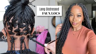 🔥 OMG Long DISTRESSED FAUX LOCS😱 So Natural Knotless Crochet BUTTERFLY LOCS ft Janet Collection [upl. by Cassella727]