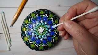 EASY Dot Art Mandala Stone Painting Using ONLY a Qtip amp Pencil FULL TUTORIAL How To  Lydia May [upl. by Foscalina]