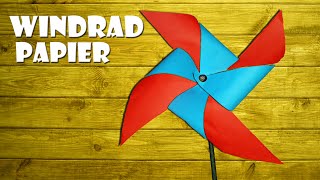 Windrad aus Papier selber basteln  How to make Paper Pinwheel [upl. by Adnolat]