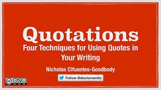 Using Quotations in Academic Writing [upl. by Aerdnac]