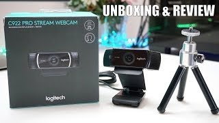 Logitech C922 Pro Stream Webcam  Unboxing amp Review [upl. by Rosco]