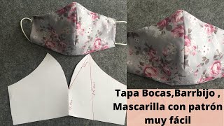 Cómo hacerTapa bocas Barbijo Mascarilla Con patrón muy fácil [upl. by Benis594]