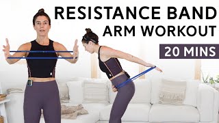 Resistance Band Arm Workout  Triceps Biceps Shoulders [upl. by Hurless820]