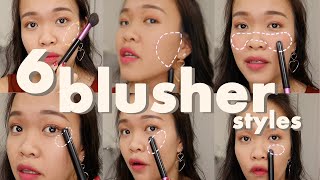 ASIAN BLUSHER HOW TO Cute Natural Drunk Japanese Elegant Blush Makeup Looks [upl. by Haeli]