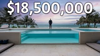 Inside a 18500000 Oceanfront Beach House Condo in Miami [upl. by Atekram]