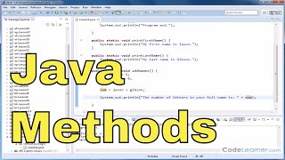 Java Programming Tutorial  01  Introduction To Methods [upl. by Mast]