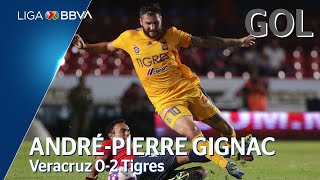 Gol de A Gignac  Veracruz 0  2 Tigres UANL  Liga BBVA MX  Apertura 2019  Jornada 14 [upl. by Jew772]