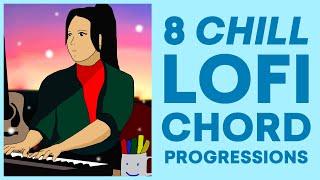 8 Chill Lofi Chord Progressions Lofi Piano Tutorial [upl. by Ardnic]