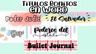 como hacer TITULOS BONITOS en WORD [upl. by Atenaz]