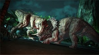 Jurassic Park The Game  T Rex vs Triceratops [upl. by Anihsak]