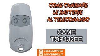 Come sostituire le batterie al telecomando  CAME TOP432EE [upl. by Kcirdlek]