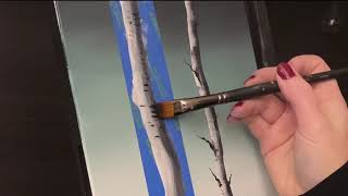 BIRCH TREES  Acrylic Painting Tutorial [upl. by Darya]