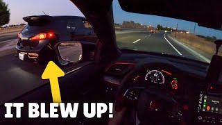 MAZDASPEED 3 BLOWS UP vs CIVIC TYPE R [upl. by Ynffit]