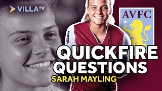 QUICKFIRE QUESTIONS  Sarah Mayling [upl. by Aleit]