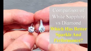 White Sapphire Vs Diamond  Side by Side Comparison [upl. by Nrubliw]