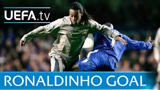 Ronaldinho Amazing Barcelona goal against Chelsea [upl. by Elleinnad]