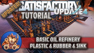 Satisfactory Tutorial  Basic Oil Refinery Setup Updated  Plastic Rubber Coke Sink  Update 4 [upl. by Iruyas]