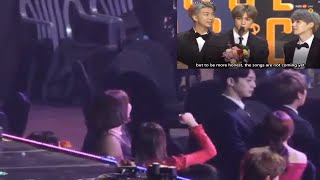 TWICE reaction TO BTS win bonsang SMA 2019 [upl. by Nyrak]