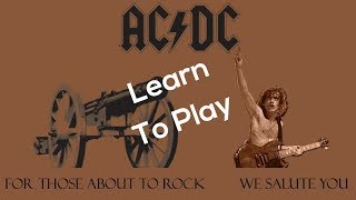 Learn How to Play For Those About To Rock We Salute You by ACDC  Steve Stine Guitar Lesson [upl. by Klara]