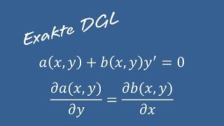 Differentialgleichungen  Exakte Differentialgleichung [upl. by Oirasec]