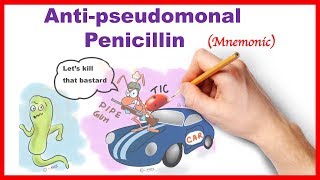 Antipseudomonal penicillin  Mnemonic series  24 [upl. by Acim]