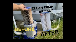 “How To Clean Out Of Ground Pool Filter Cartridge” Bestway Coleman and Intex Change Pool Filter [upl. by Haldas48]