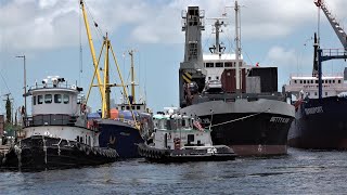 Tug Boats Working In Super Tight Spaces  Miami River on a Boat [upl. by Cassidy]