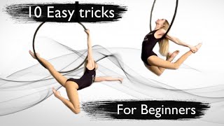 10 TRICKS ON AERIAL HOOP FOR BEGINNERS  Aerial Lyra lessons [upl. by Ettolrahc311]