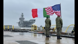 Italian Navy Aircraft Carrier ITS Cavour Arrives at Naval Station Norfolk [upl. by Breskin]