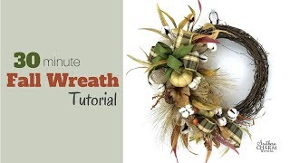 Quick 30 Minute Fall Wreath Tutorial  Southern Charm Wreaths [upl. by Adamina]