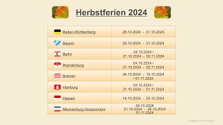 Herbstferien 2024 [upl. by Aisylla]