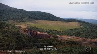 BRUMADINHO MOMENTO EXATO DO ROMPIMENTO DA BARRAGEM Jornal Nacional 01022019 [upl. by Elman]