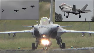 IMPRESSIONNANT  Rafale  F35 DécollageAtterrissage à MontdeMarsan AFB [upl. by Sheilah]