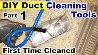 DIY Air Duct Cleaning Tools part 1  How I Cleaned Air Ducts using DIY Equipment 40 year old house [upl. by Garnes]