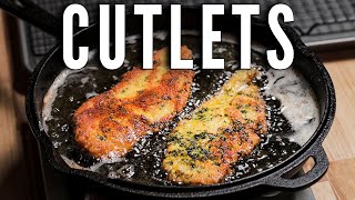 Italian Chicken Cutlets  Flour Egg Breadcrumbs [upl. by Iturk647]