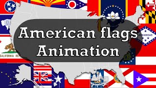 US states and territories flags animation [upl. by Ydnarb]