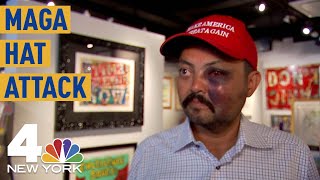 MAGA Hat Attack NYC Gallery Owner Says Mob of Kids Beat Him Over Trump Support  NBC New York [upl. by Leksehcey755]