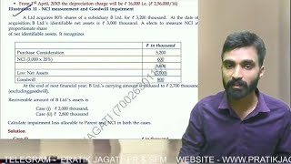 illustration 11  NCI Measurement and Goodwill Impairment  Ind As 36  Impairment of Assets [upl. by Wahs]