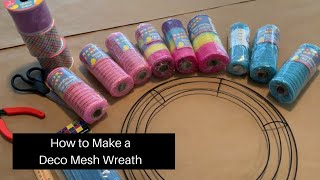 How To Make A Deco Mesh Wreath  Easter DIY  Dollar Tree DIY [upl. by Ruyle145]