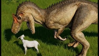 Jurassic World Evolution  All Carnivores Eating Goats 1080p 60FPS [upl. by Aniretake]