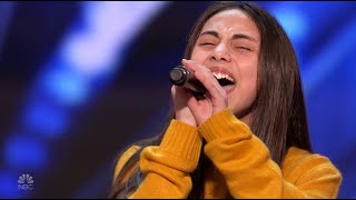 Ashley Marina 12YearOld WOWS With An Emotional Original For Her Dad Americas Got Talent [upl. by Stella]