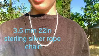 35 mm 22 in SILVER ROPE CHAIN  Amazon chain unboxing and review [upl. by Onairpic]