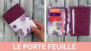 Coudre un porte feuille  TUTO COUTRE FACILE  PATRON GRATUIT [upl. by Anwahs]