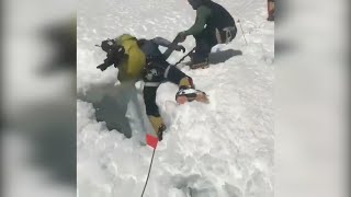 Everest Climber Falls Through Snow Bridge [upl. by Lilian530]