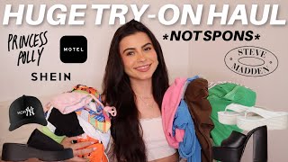 HUGE SUMMER TRYON HAUL princess polly motel rocks steve madden shein not spons [upl. by Vergne420]