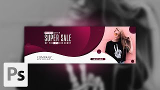 How to create a Banner Design 2  Adobe Photoshop Tutorials [upl. by Dorice]