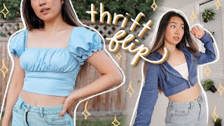 THRIFT FLIP 🦋👕 diy clothing transformations  JENerationDIY [upl. by Ahsemrac]