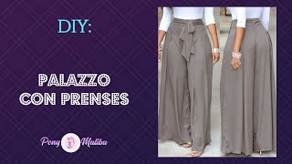 MOLDE DE HERMOSO PANTALON PALAZZO CON PRENSES ¡SUPER FÁCIL [upl. by Tasiana]